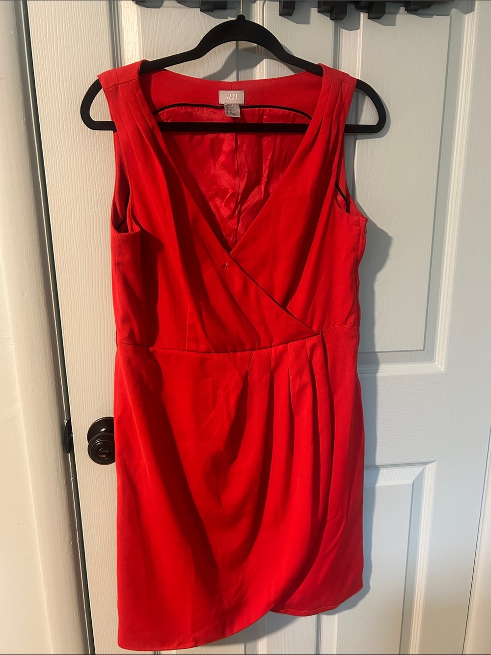 H&M Red Sleeveless Wrap-Style Dress
